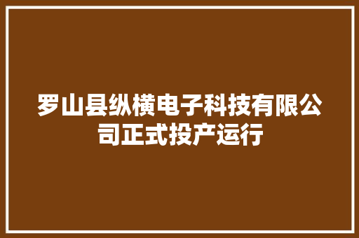 罗山县纵横电子科技有限公司正式投产运行 罗山县纵横电子科技有限公司正式投产运行 互联通信
