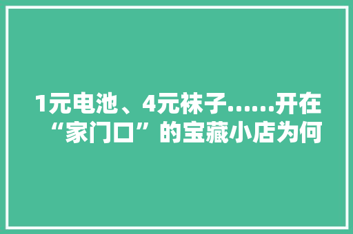 1元电池、4元袜子……开在“家门口”的宝藏小店为何大年夜受好评？