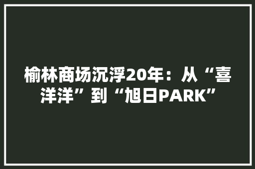 榆林商场沉浮20年：从“喜洋洋”到“旭日PARK”