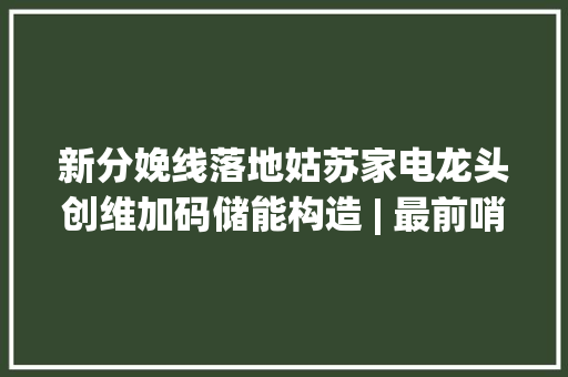 新分娩线落地姑苏家电龙头创维加码储能构造 | 最前哨 新分娩线落地姑苏家电龙头创维加码储能构造 | 最前哨 互联通信