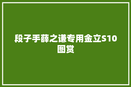 段子手薛之谦专用金立S10图赏