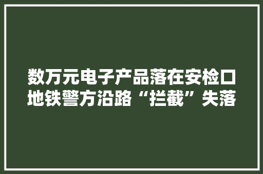 数万元电子产品落在安检口地铁警方沿路“拦截”失落主