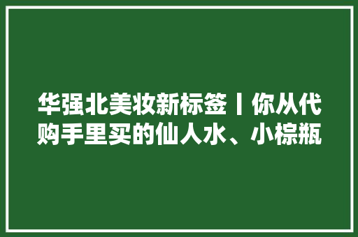 华强北美妆新标签丨你从代购手里买的仙人水、小棕瓶可能来自深圳这里…… 华强北美妆新标签丨你从代购手里买的仙人水、小棕瓶可能来自深圳这里…… 智能家居