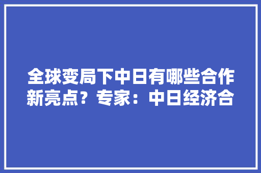 全球变局下中日有哪些合作新亮点？专家：中日经济合作价值已远超商业利益 全球变局下中日有哪些合作新亮点？专家：中日经济合作价值已远超商业利益 人工智能