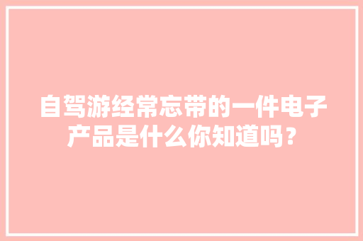 自驾游经常忘带的一件电子产品是什么你知道吗？