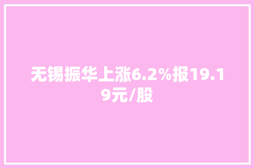 无锡振华上涨6.2%报19.19元/股