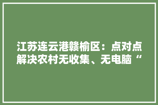 江苏连云港赣榆区：点对点解决农村无收集、无电脑“网课”难题