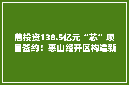 总投资138.5亿元“芯”项目签约！惠山经开区构造新型半导体家当