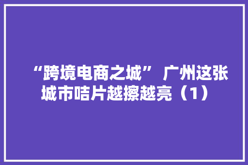 “跨境电商之城” 广州这张城市咭片越擦越亮（1） “跨境电商之城” 广州这张城市咭片越擦越亮（1） 智能家居