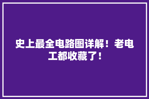 史上最全电路图详解！老电工都收藏了！