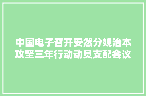 中国电子召开安然分娩治本攻坚三年行动动员支配会议
