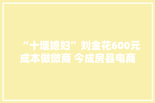 “十堰媳妇”刘金花600元成本做微商 今成房县电商大年夜户