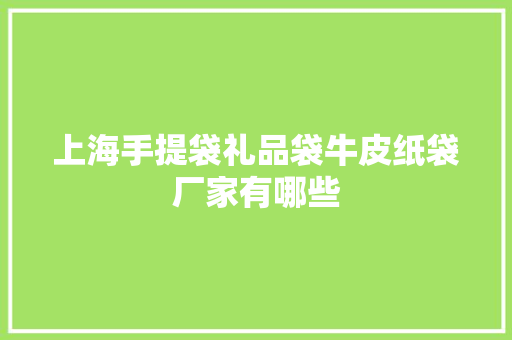 上海手提袋礼品袋牛皮纸袋厂家有哪些