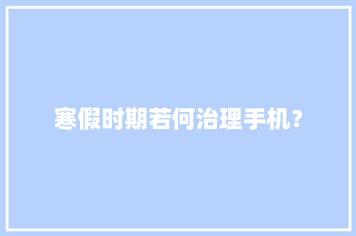 寒假时期若何治理手机？
