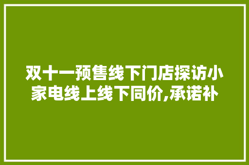 双十一预售线下门店探访小家电线上线下同价,承诺补差价 双十一预售线下门店探访小家电线上线下同价,承诺补差价 互联通信