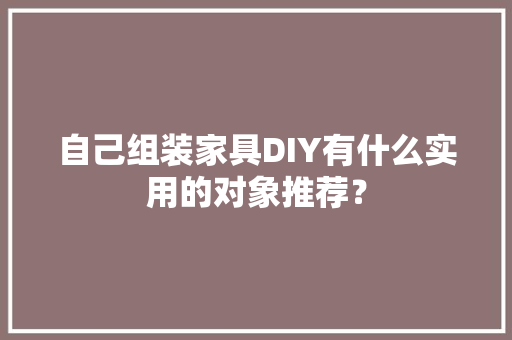 自己组装家具DIY有什么实用的对象推荐？