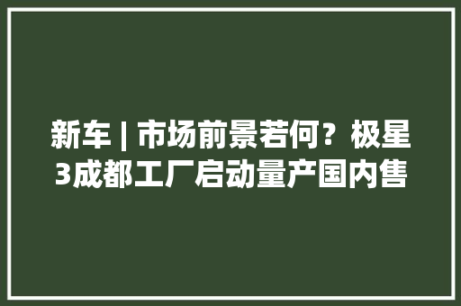 新车 | 市场前景若何？极星3成都工厂启动量产国内售69.8万元起