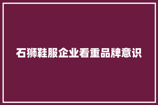 石狮鞋服企业看重品牌意识