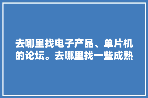 去哪里找电子产品、单片机的论坛。去哪里找一些成熟筹划？