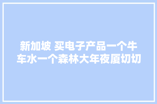 新加坡 买电子产品一个牛车水一个森林大年夜厦切切比去