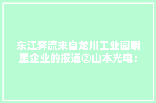 东江奔流来自龙川工业园明星企业的报道②山本光电：去年背光源产品产值2.32亿元