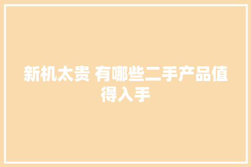 新机太贵 有哪些二手产品值得入手 新机太贵 有哪些二手产品值得入手 智能家居