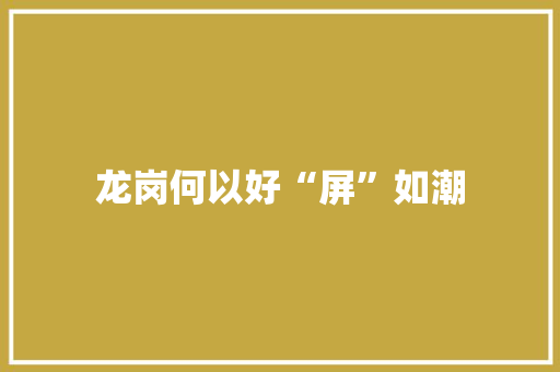 龙岗何以好“屏”如潮 龙岗何以好“屏”如潮 互联通信