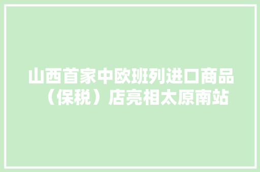 山西首家中欧班列进口商品（保税）店亮相太原南站