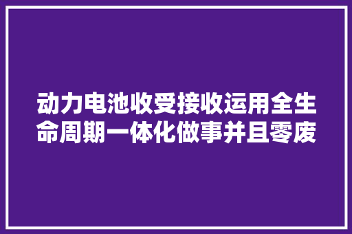 动力电池收受接收运用全生命周期一体化做事并且零废水废气排放！嘉定这家企业被列入市级示范基地