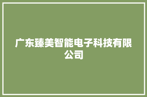 广东臻美智能电子科技有限公司