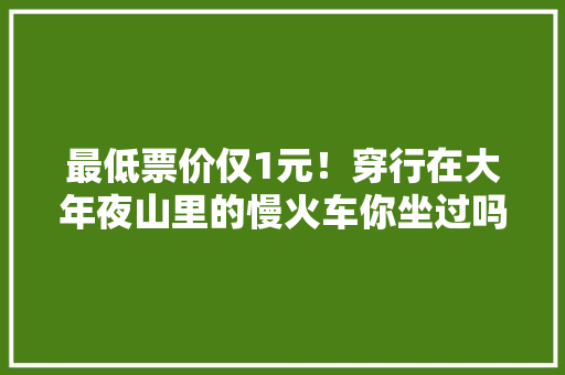 最低票价仅1元！穿行在大年夜山里的慢火车你坐过吗？