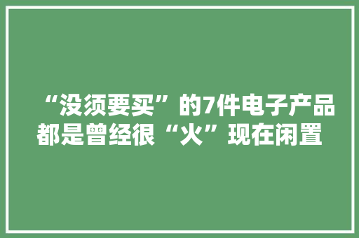 “没须要买”的7件电子产品都是曾经很“火”现在闲置吃灰的