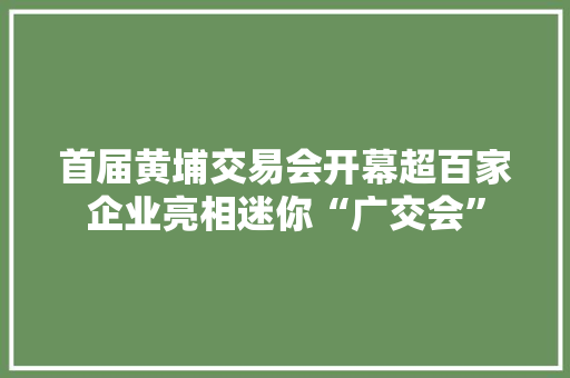 首届黄埔交易会开幕超百家企业亮相迷你“广交会” 首届黄埔交易会开幕超百家企业亮相迷你“广交会” 智能家居