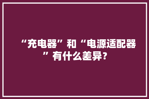 “充电器”和“电源适配器”有什么差异？ “充电器”和“电源适配器”有什么差异？ 智能家居