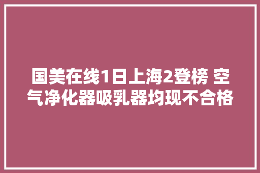 国美在线1日上海2登榜 空气净化器吸乳器均现不合格