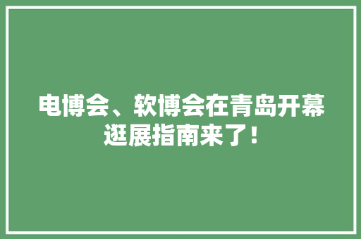 电博会、软博会在青岛开幕逛展指南来了！