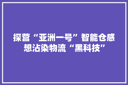 探营“亚洲一号”智能仓感想沾染物流“黑科技”