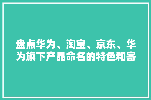 盘点华为、淘宝、京东、华为旗下产品命名的特色和寄意