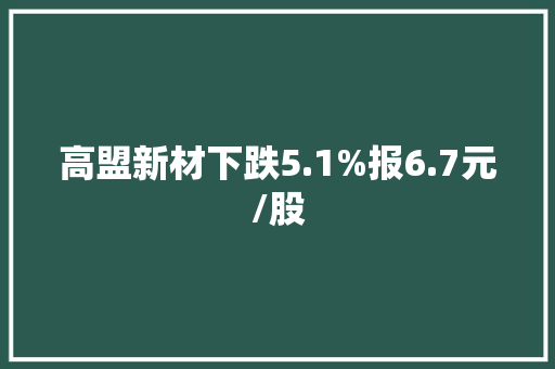 高盟新材下跌5.1%报6.7元/股