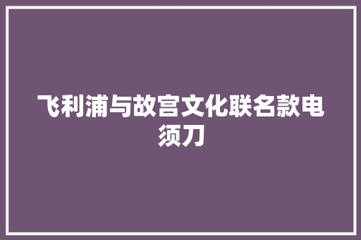 飞利浦与故宫文化联名款电须刀