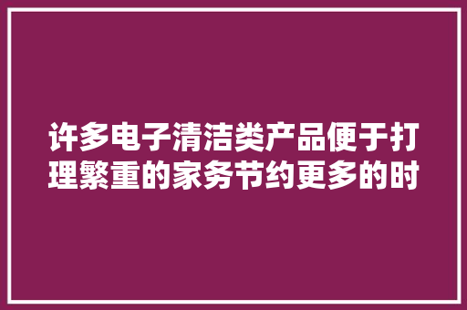 许多电子清洁类产品便于打理繁重的家务节约更多的时间
