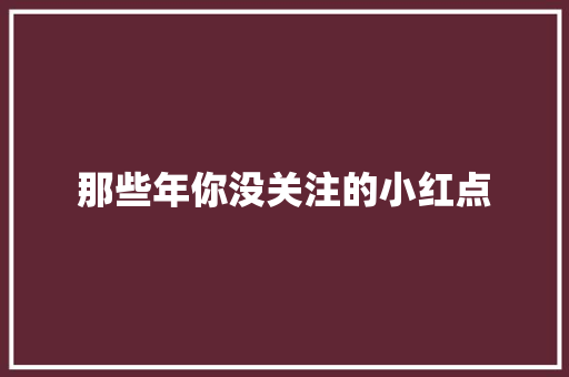 那些年你没关注的小红点 那些年你没关注的小红点 互联通信