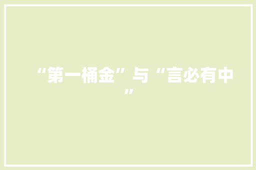 “第一桶金”与“言必有中”