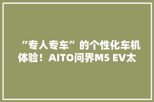 “专人专车”的个性化车机体验！AITO问界M5 EV太秀了