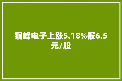 铜峰电子上涨5.18%报6.5元/股