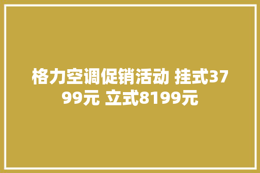 格力空调促销活动 挂式3799元 立式8199元