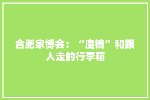 合肥家博会：“魔镜”和跟人走的行李箱
