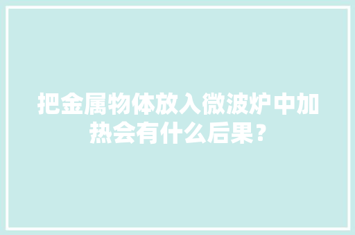 把金属物体放入微波炉中加热会有什么后果？