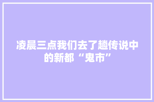 凌晨三点我们去了趟传说中的新都“鬼市” 凌晨三点我们去了趟传说中的新都“鬼市” 智能家居