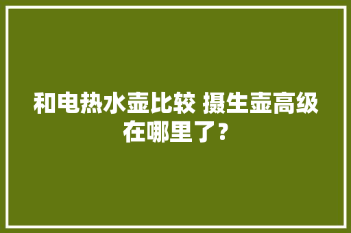 和电热水壶比较 摄生壶高级在哪里了？ 和电热水壶比较 摄生壶高级在哪里了？ 互联通信